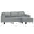 3-osobowa sofa z podnóżkiem, jasnoszara, 180 cm, tkaniną