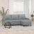 3-osobowa sofa z podnóżkiem, jasnoszara, 180 cm, tkaniną