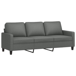 3-osobowa sofa z podnóżkiem, ciemnoszary, 180 cm, tkaniną