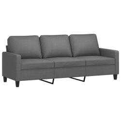 3-osobowa sofa z podnóżkiem, ciemnoszary, 180 cm, tkaniną