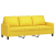 3-osobowa sofa z podnóżkiem, jasnożółty, 180 cm, tkaniną