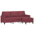 3-osobowa sofa z podnóżkiem winna czerwień 180 cm, tkaniną