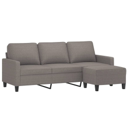 3-osobowa sofa z podnóżkiem, taupe, 180 cm, tkaniną