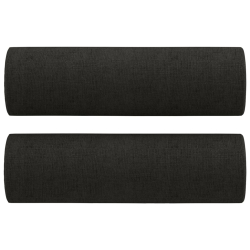 2-osobowa sofa z poduszkami, czarna, 140 cm, tkanina