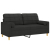 2-osobowa sofa z poduszkami, czarna, 140 cm, tkanina