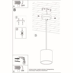 Lampa wisząca ORBIS 1 szary