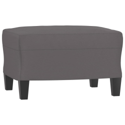 3-osobowa sofa z podnóżkiem, szary, 180 cm, sztuczna skóra