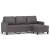 3-osobowa sofa z podnóżkiem, szary, 180 cm, sztuczna skóra