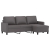 3-osobowa sofa z podnóżkiem, szary, 180 cm, sztuczna skóra