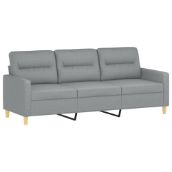 3-osobowa sofa z podnóżkiem, jasnoszara, 180 cm, tkaniną