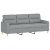 3-osobowa sofa z podnóżkiem, jasnoszara, 180 cm, tkaniną