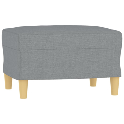 Fotel z podnóżkiem, jasnoszary, 60 cm, obity tkaniną