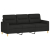 3-osobowa sofa z podnóżkiem, czarna, 180 cm, tkaniną