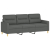 3-osobowa sofa z podnóżkiem, ciemnoszary, 180 cm, tkaniną