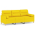 3-osobowa sofa z poduszkami, jasnożółta, 180 cm, tkanina