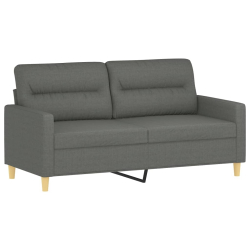 2-osobowa sofa z poduszkami, ciemnoszara, 140 cm, tkanina