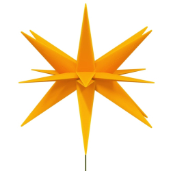 Gwiazdy morawskie LED z prętami, 3 szt., żółte, 57 cm