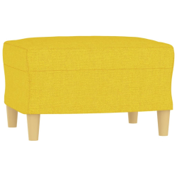 3-osobowa sofa z podnóżkiem, jasnożółty, 180 cm, tkaniną