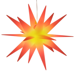 Gwiazdy morawskie z LED, 3 szt., składane, czerwone, 100 cm