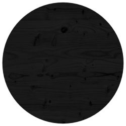 Blat do stołu, okrągły, czarny, Ø50x3 cm, lite drewno sosnowe
