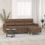 3-osobowa sofa z podnóżkiem, brązowy, 180 cm, tkaniną