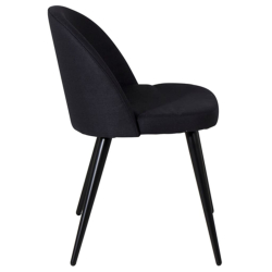 Venture Home Krzesła stołowe Velvet, 2 szt., poliester, czarne