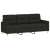 3-osobowa sofa z poduszkami, czarna, 180 cm, tkanina