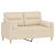 2-osobowa sofa z poduszkami, kremowa, 120 cm, tkanina