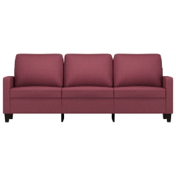Sofa 3-osobowa, winna czerwień, 180 cm,tapicerowana tkaniną