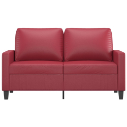 2-osobowa sofa, winna czerwień, 120 cm, sztuczna skóra