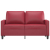 2-osobowa sofa, winna czerwień, 120 cm, sztuczna skóra
