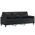 2-osobowa sofa z poduszkami, czarna, sztuczna skóra