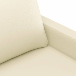 3-cz. zestaw sof z poduszkami, kremowa, sztuczna skóra