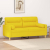 2-osobowa sofa z poduszkami, jasnożółta, 140 cm, tkanina