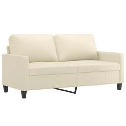 2-osobowa sofa, kremowy, 140 cm, sztuczna skóra