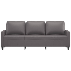 3-osobowa sofa, szara, 180 cm, sztuczna skóra
