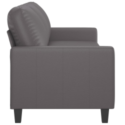 3-osobowa sofa, szara, 180 cm, sztuczna skóra