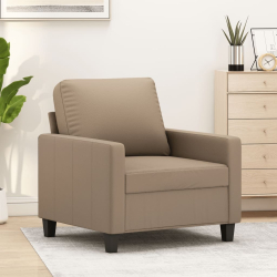 Fotel, kolor cappuccino, 60 cm, obity sztuczną skórą