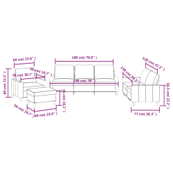 4-osobowa sofa z poduszkami, czarna, sztuczna skóra