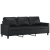 4-osobowa sofa z poduszkami, czarna, sztuczna skóra