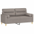 2-osobowa sofa z poduszkami, taupe, 140 cm, tkanina