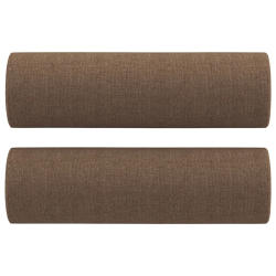 2-osobowa sofa z poduszkami, brązowa, 120 cm, tkanina