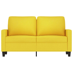 Sofa 2-osobowa, jasnożółta, 120 cm, tapicerowana tkaniną