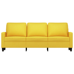 Sofa 3-osobowa, jasnożółta, 180 cm, tapicerowana tkaniną