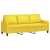 Sofa 3-osobowa, jasnożółta, 180 cm, tapicerowana tkaniną