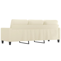 3-osobowa sofa, kremowa, 180 cm, sztuczna skóra