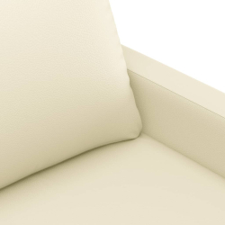 2-osobowa sofa z poduszkami, kremowa, sztuczna skóra