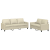 2-osobowa sofa z poduszkami, kremowa, sztuczna skóra