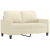 2-osobowa sofa z poduszkami, kremowa, sztuczna skóra