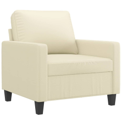 4-osobowa sofa z poduszkami, kremowa, sztuczna skóra